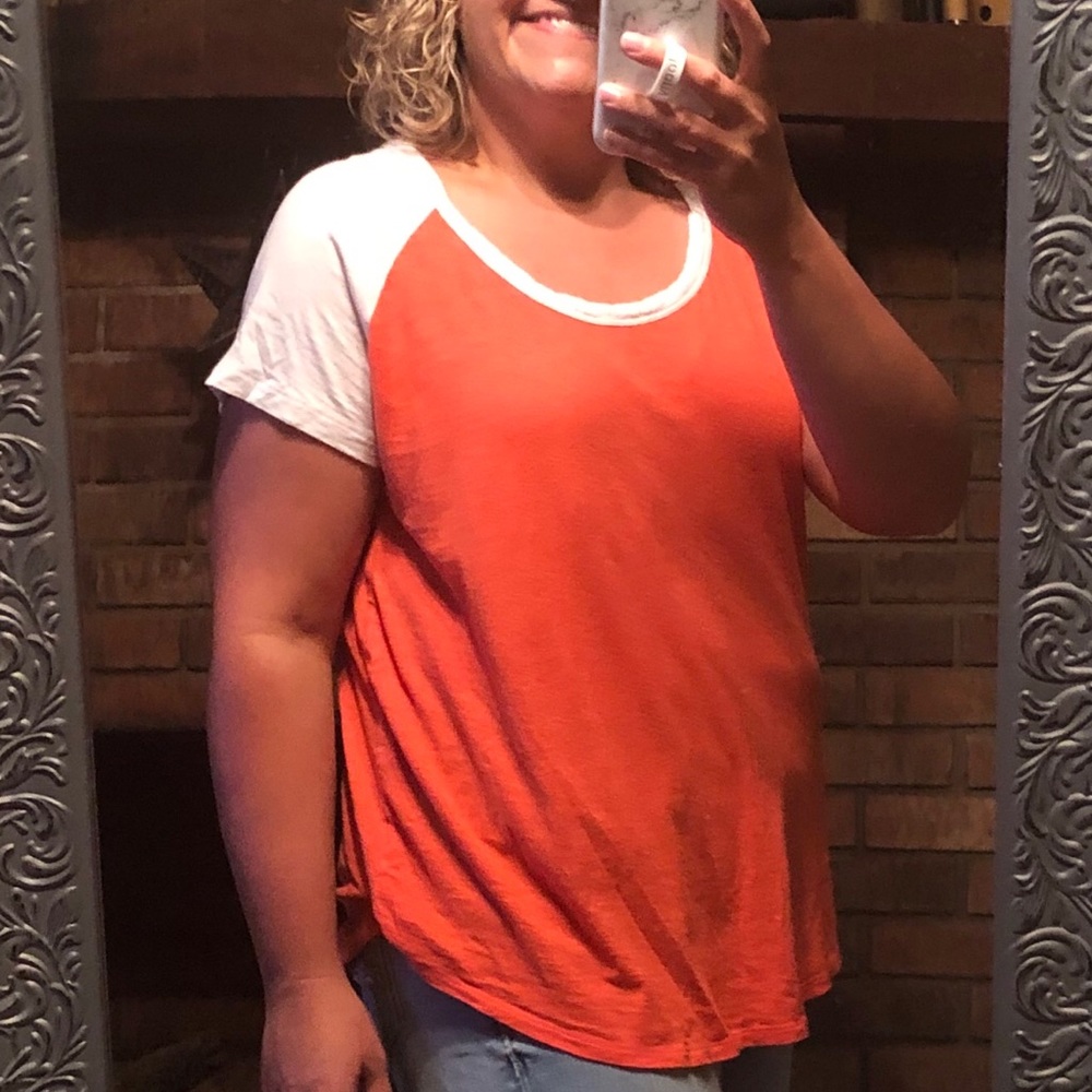 GAP baseball tee XL coral/white